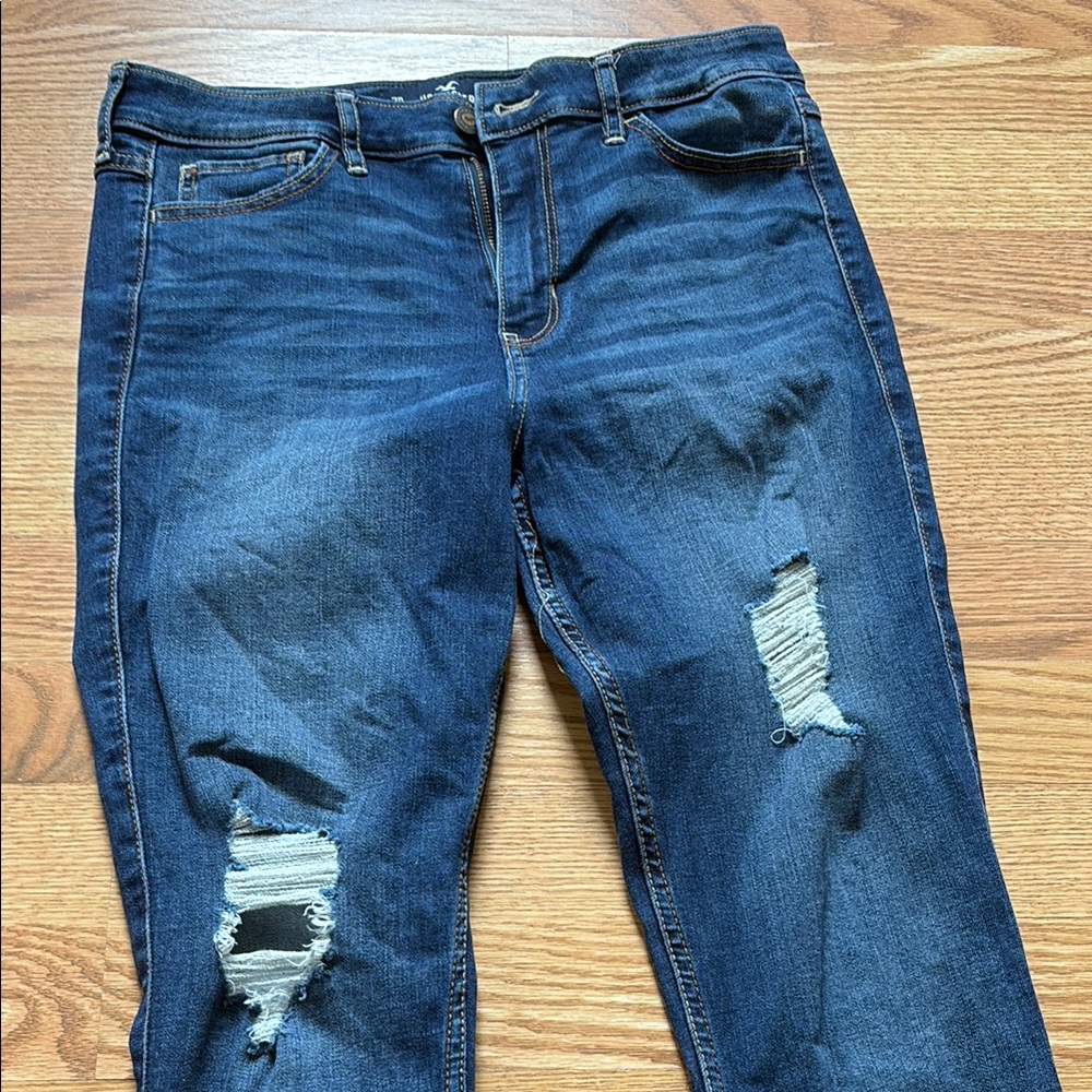 Women's Distressed Blue Jeans